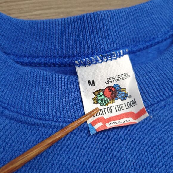 Vintage Fruit of the Loom Sweatshirt Adult Medium Blue Fletcher Hills Elementary - Picture 4 of 8